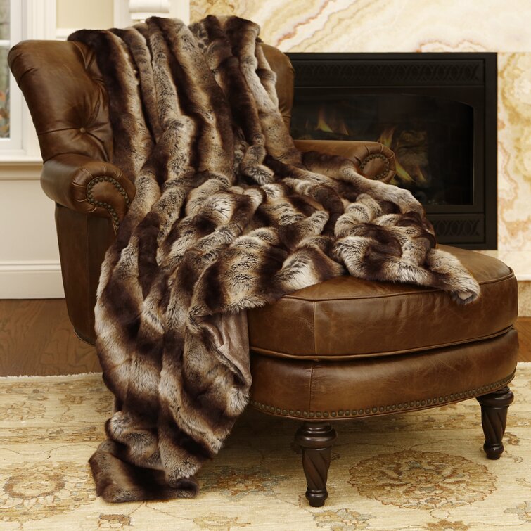 Fabian faux fur throw outlet union rustic